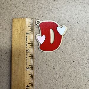 Red Letter D Keychain Charm
